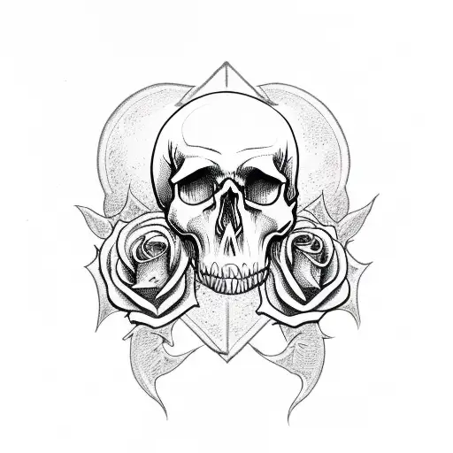 skull with roses snakes and spiders  tattoo design idea