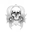 skull with roses snakes and spiders  tattoo design idea