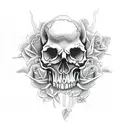 skull with roses snakes and spiders  tattoo design idea