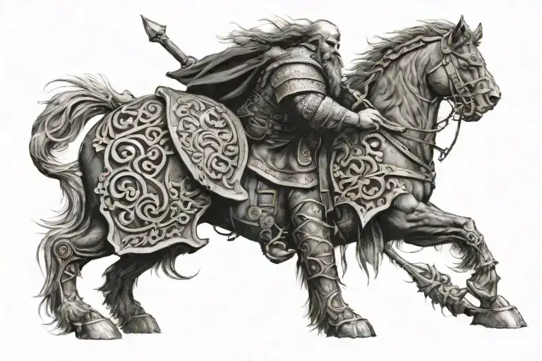 scandinavian war god tyr  tattoo design idea