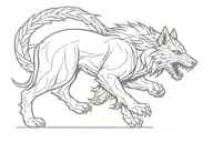 scandinavian war god tyr with fenrir tattoo design idea