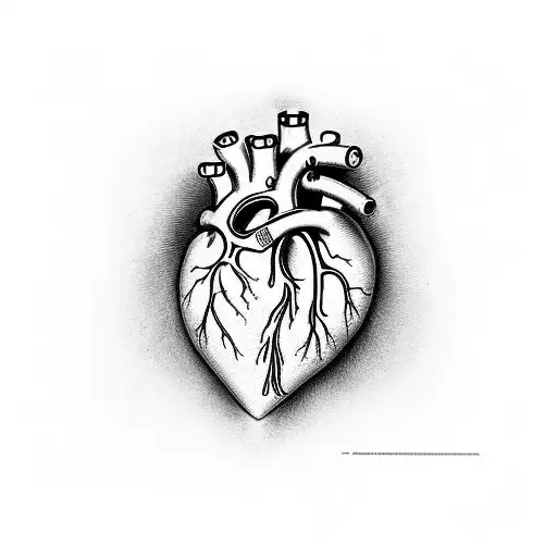 Human heart with the veins being the number 9, a semi colon, smoking. Make it look melting.  tattoo design idea