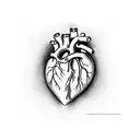 Human heart with the veins being the number 9, a semi colon, smoking. Make it look melting.  tattoo design idea