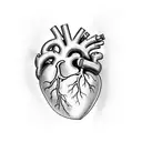 Human heart with the veins being the number 9, a semi colon, smoking. Make it look melting.  tattoo design idea