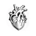 Human heart with the veins being the number 9, a semi colon, smoking. Make it look melting.  tattoo design idea