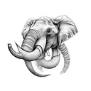 a war elephant head tattoo design idea