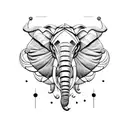 a war elephant head tattoo design idea