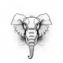 a war elephant head tattoo design idea
