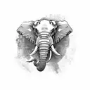 a war elephant head tattoo design idea
