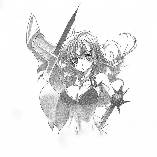 highschool dxd and black clover sleeve tattoo design idea