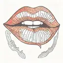 Lips outline red tattoo design idea