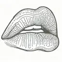 Lips outline red tattoo design idea