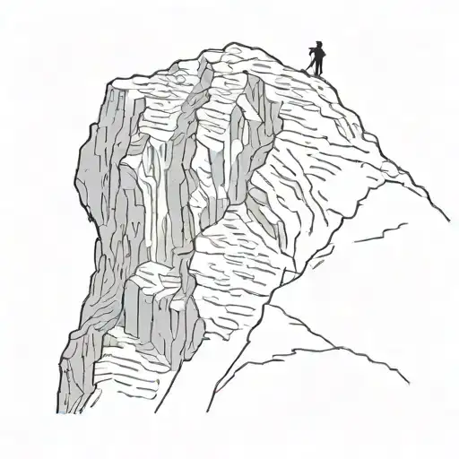I want a mountain with a person climbing it tattoo design idea