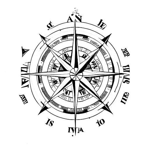 compass with birthdate and fish tattoo design idea