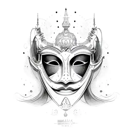 masks, one happy one sad  tattoo design idea