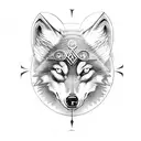 wolf raven viking compass tattoo design idea