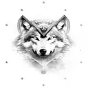 wolf raven viking compass tattoo design idea