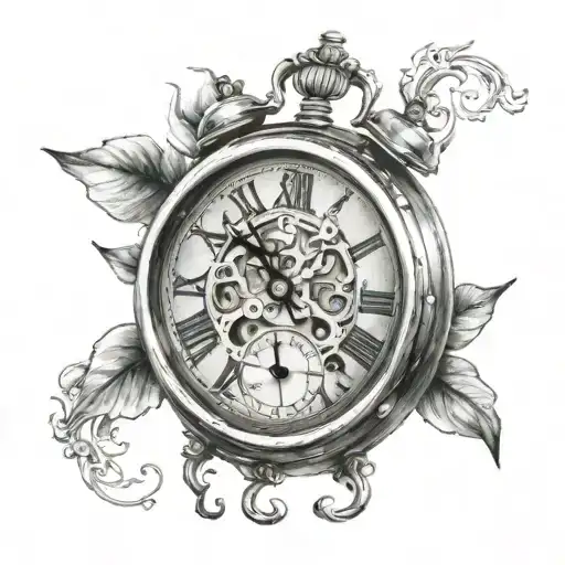 clock with nothing last forever tattoo design idea