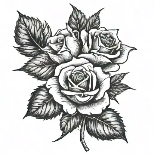 rose and weed on chest  tattoo design idea