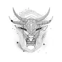 Taurus bull face half and half face galaxy  tattoo design idea