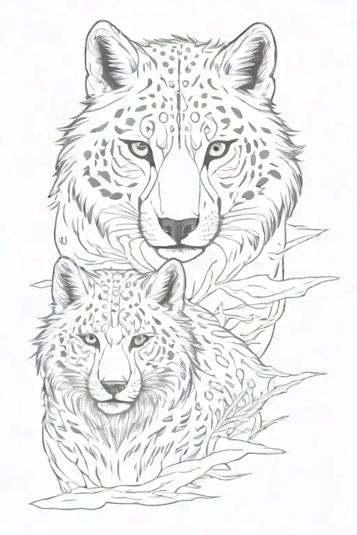 wolves in the snow leopard tattoo design idea