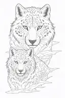 wolves in the snow leopard tattoo design idea