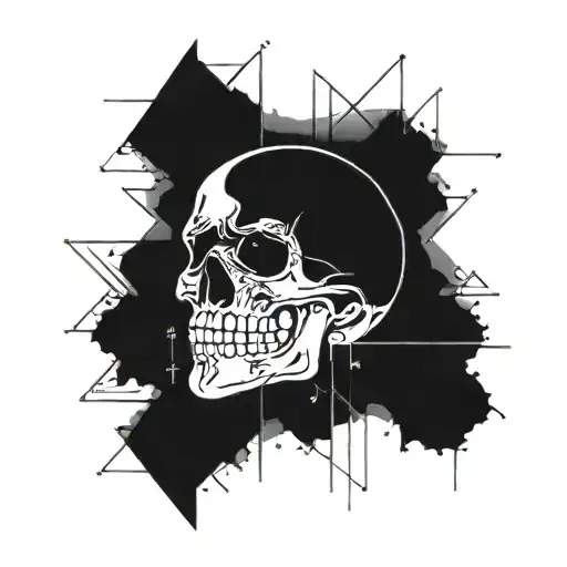 A punk rock skull with equations and formulas incorporated into the design tattoo design idea