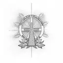 A dotwork representation of a family tree with subtle references to the catholic church tattoo design idea