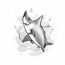 Peaceful shark with irregular lines around it tattoo design idea
