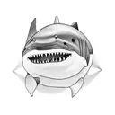 Peaceful shark with irregular lines around it tattoo design idea