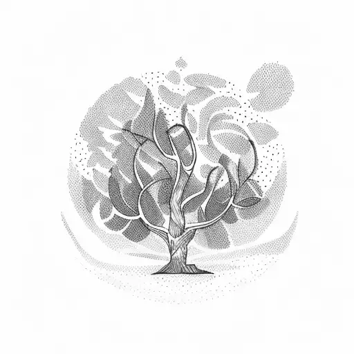 olive tree tattoo design idea
