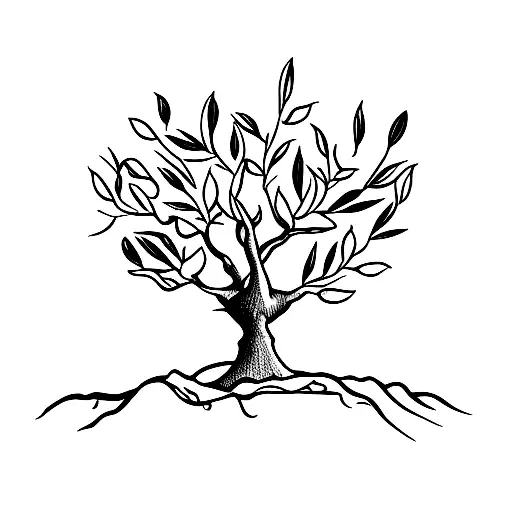 olive tree tattoo design idea