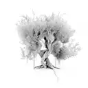 olive tree tattoo design idea