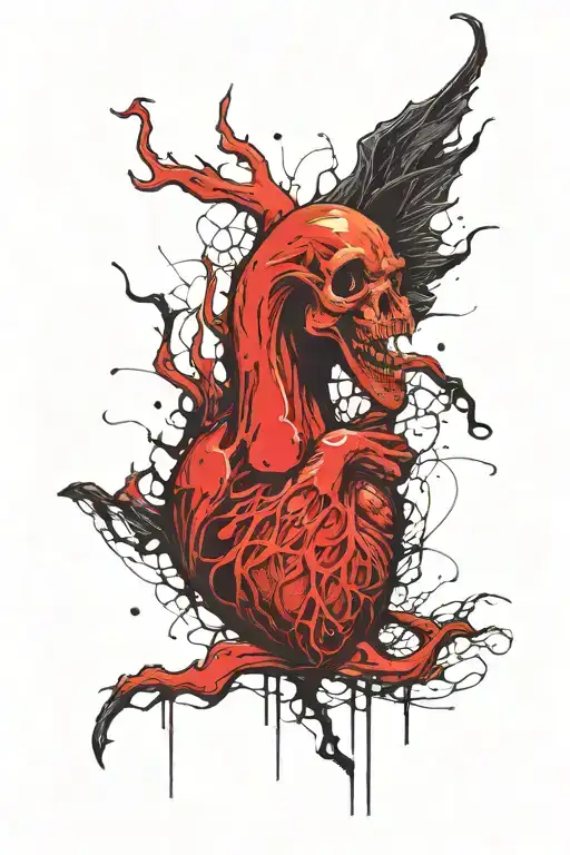 creepy dementor from harry potter guy holding a human heart in his hand   tattoo design idea