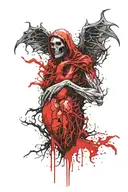 creepy dementor from harry potter guy holding a human heart in his hand   tattoo design idea