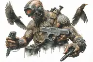 Gaming characters exploring tattoo design idea