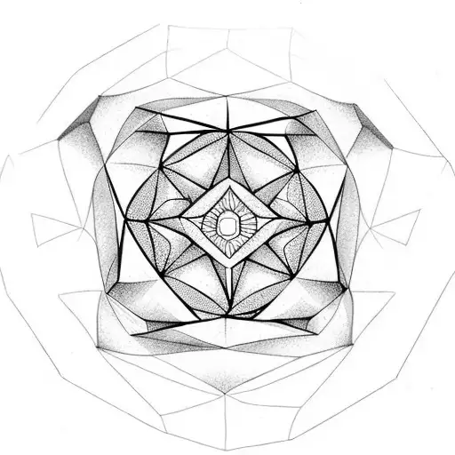 Pentagon inside an octagon tattoo design idea