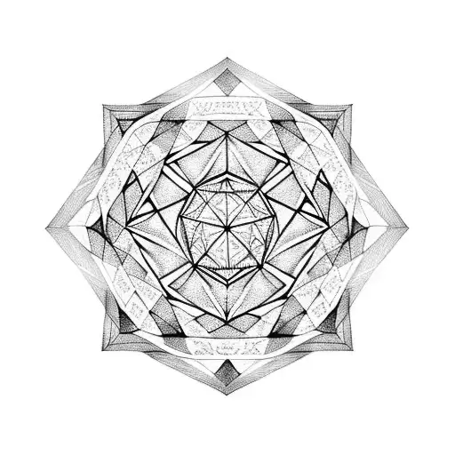 Pentagon inside an octagon tattoo design idea