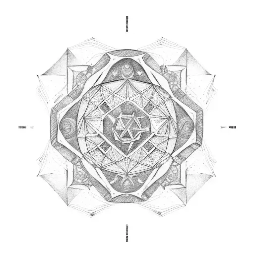 Pentagon inside an octagon tattoo design idea