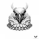 front raven head,viking tattoo design idea
