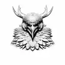 front raven head,viking tattoo design idea