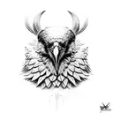 front raven head,viking tattoo design idea