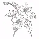 columbine flower and Hawthorne flower tattoo design idea