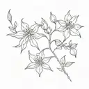 columbine flower and Hawthorne flower tattoo design idea