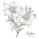 columbine flower and Hawthorne flower tattoo design idea