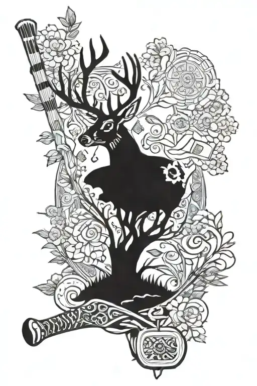 deer, tree of life, books, lacrosse stick, baseball, mushroom, paisley tattoo design idea