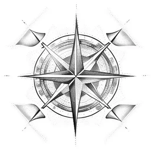 Star compass  tattoo design idea