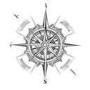 Star compass  tattoo design idea