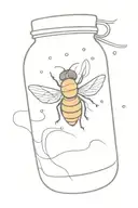 fly drowning in a jar of honey tattoo design idea