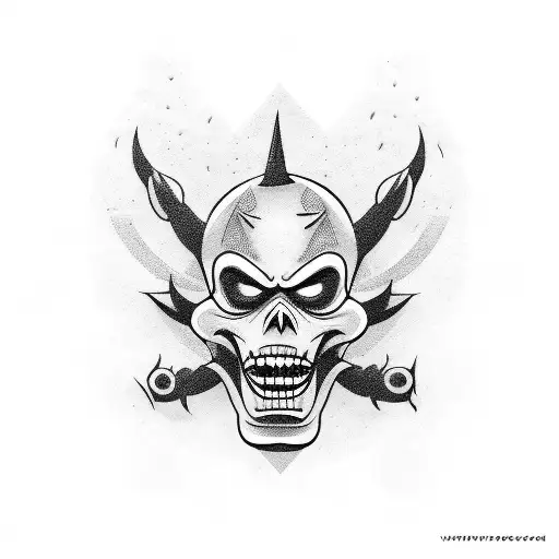 goofy evil cartoon villain  tattoo design idea